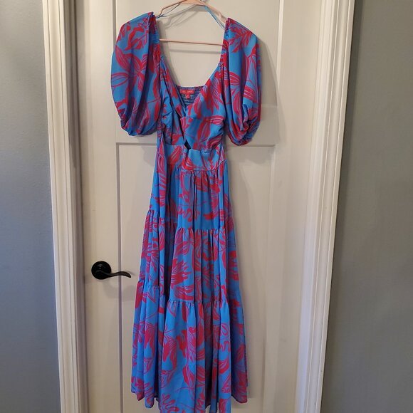 Flying Tomato Floral Print Stretch Smock Back Dress-Sz Small - Picture 1 of 9
